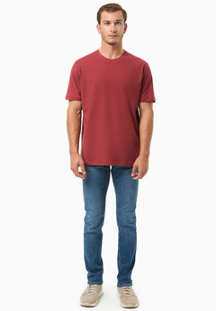 Men's Basic Round Neck T-Shirt Merlot