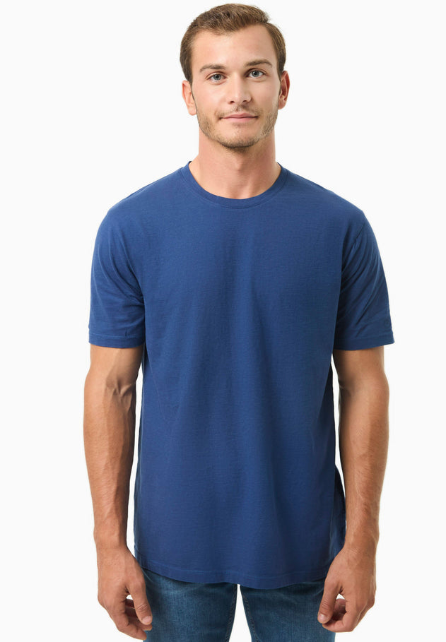 Heren Ronde hals T-shirt Marineblauw