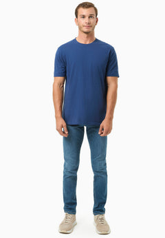 Heren Ronde hals T-shirt Marineblauw