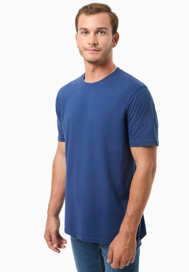 Heren Ronde hals T-shirt Marineblauw