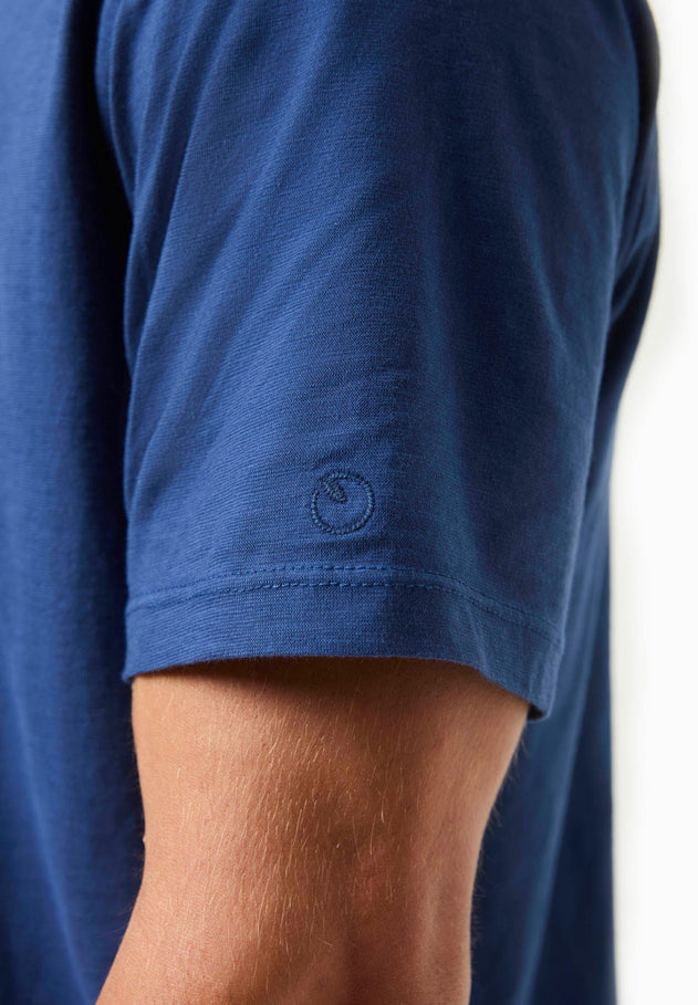 Heren Ronde hals T-shirt Marineblauw
