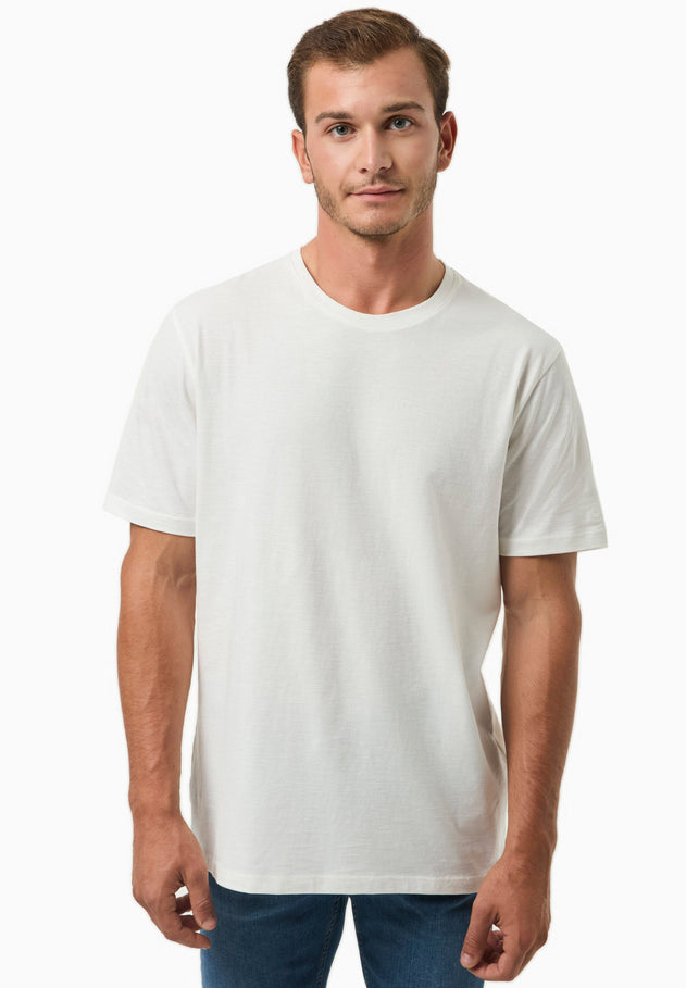 Heren Ronde hals T-shirt Gebroken wit