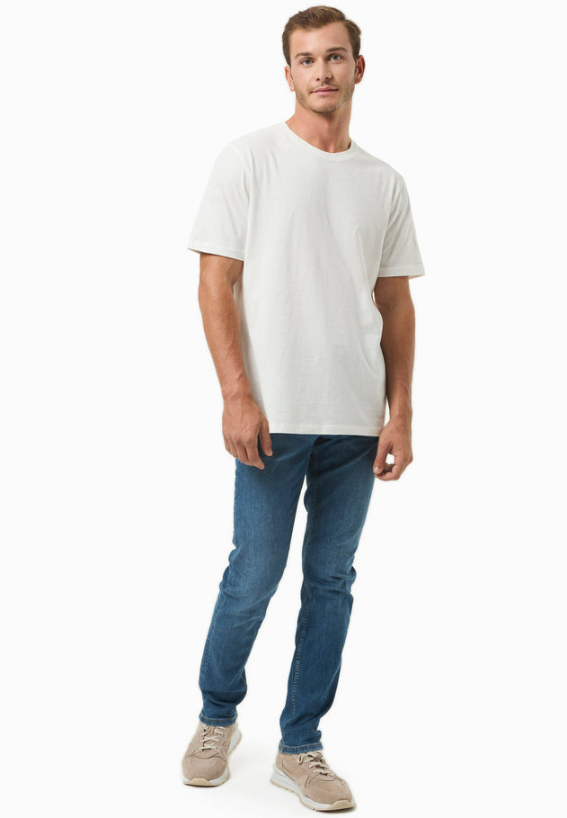 Heren Ronde hals T-shirt Gebroken wit