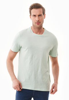 Heren Ronde hals T-shirt Aqua Green