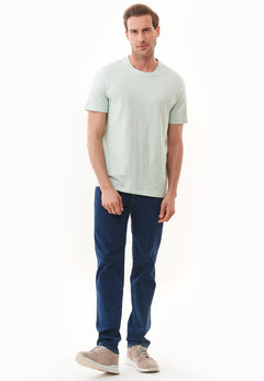 Heren Ronde hals T-shirt Aqua Green