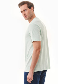 Heren Ronde hals T-shirt Aqua Green