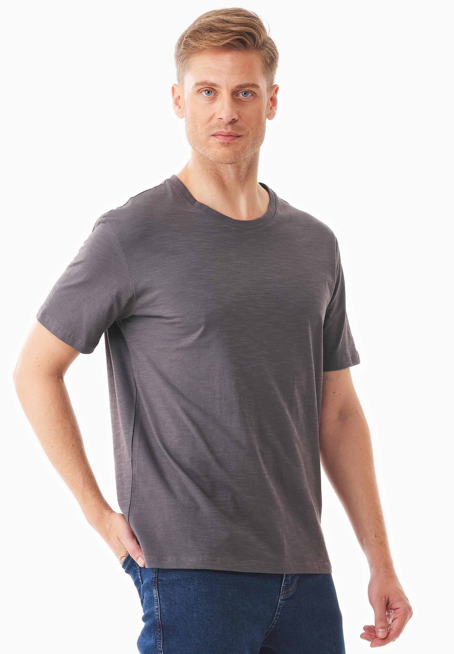 Heren Ronde hals T-shirt Asphalt