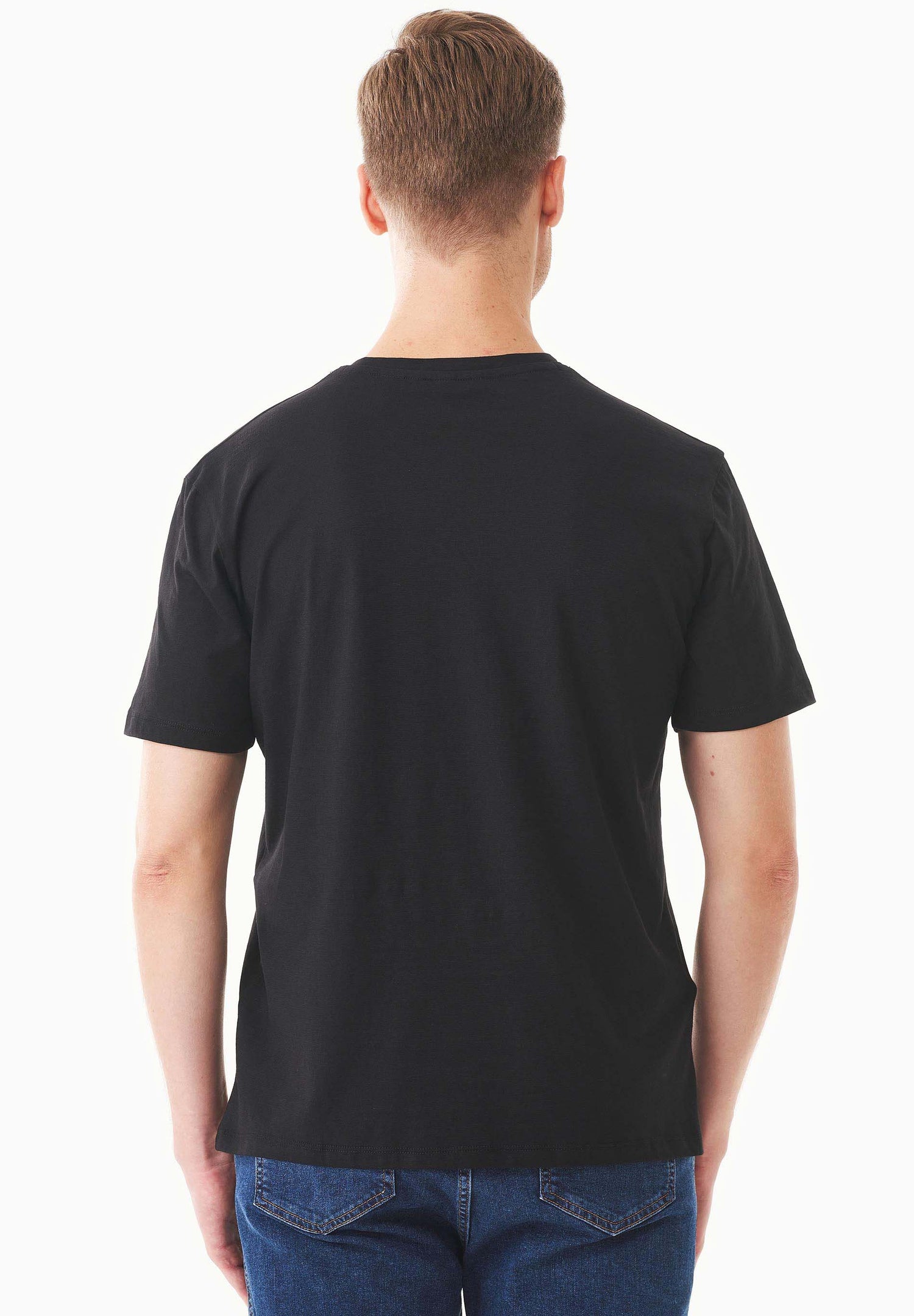 Heren Ronde hals T-shirt Zwart