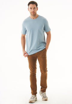 Heren Ronde hals T-shirt Dusty Blue