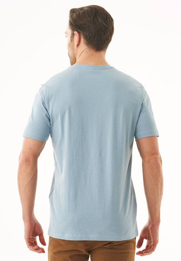 Heren Ronde hals T-shirt Dusty Blue