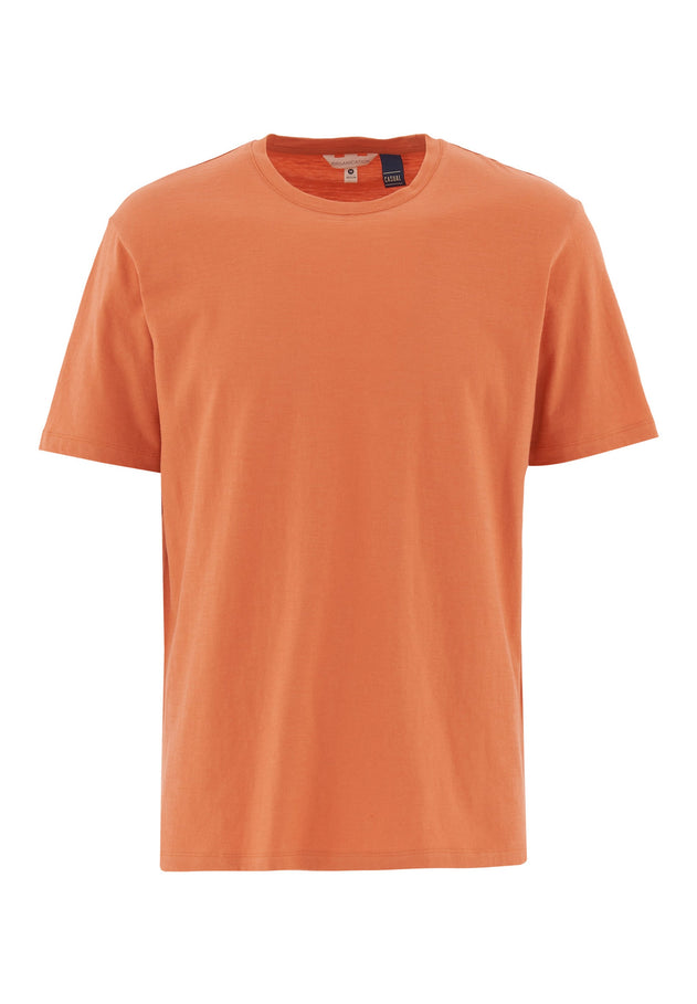 Heren Ronde hals T-shirt Dusty Orange