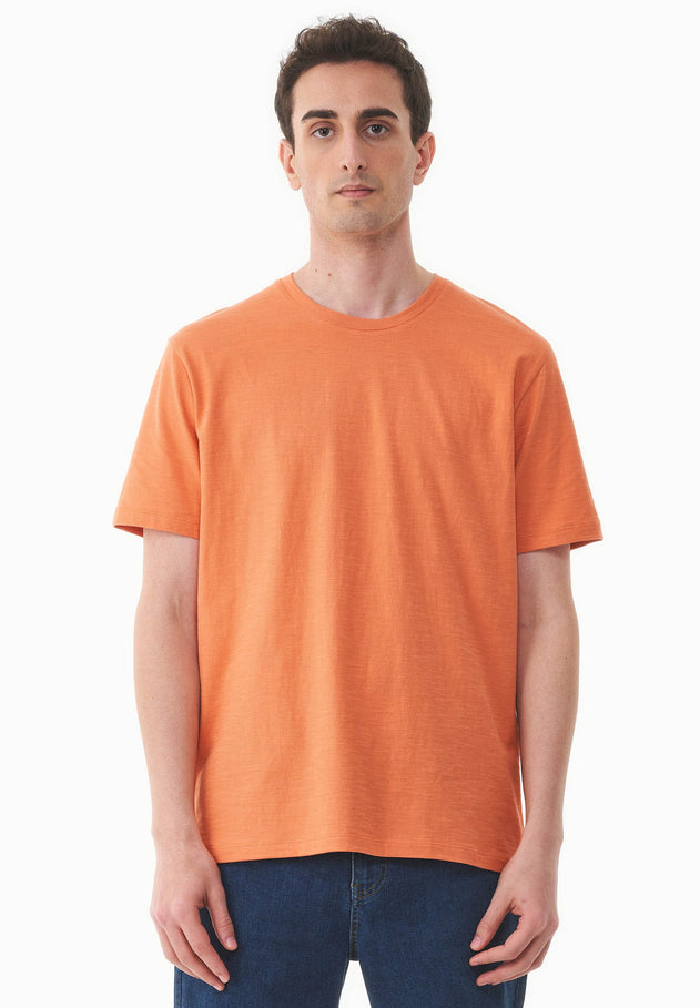 Heren Ronde hals T-shirt Dusty Orange