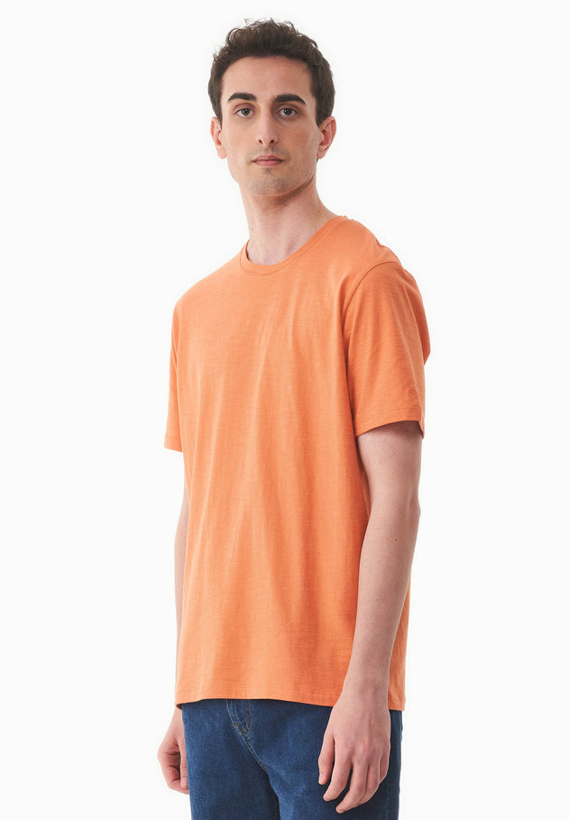 Heren Ronde hals T-shirt Dusty Orange