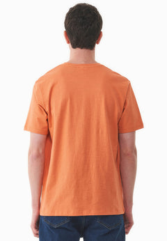 Heren Ronde hals T-shirt Dusty Orange