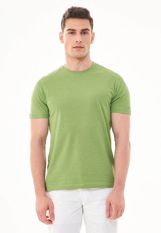 Men's Basic Round Neck T-Shirt Grass Green