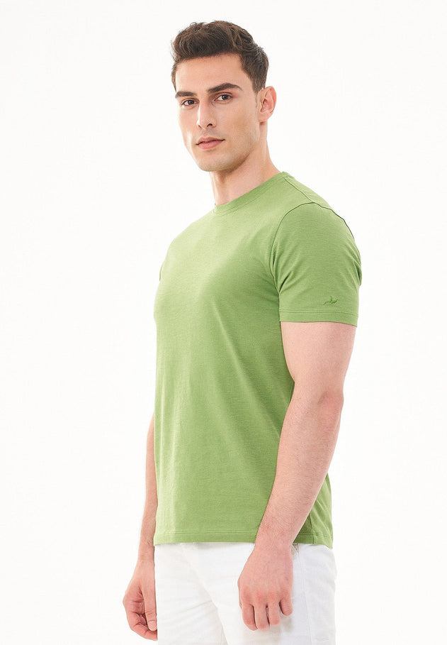 Heren Ronde hals T-shirt Grass Green