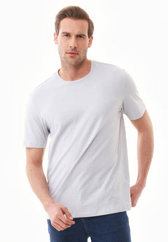 Heren Ronde hals T-shirt Lichtgrijs