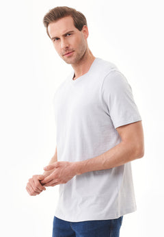 Heren Ronde hals T-shirt Lichtgrijs