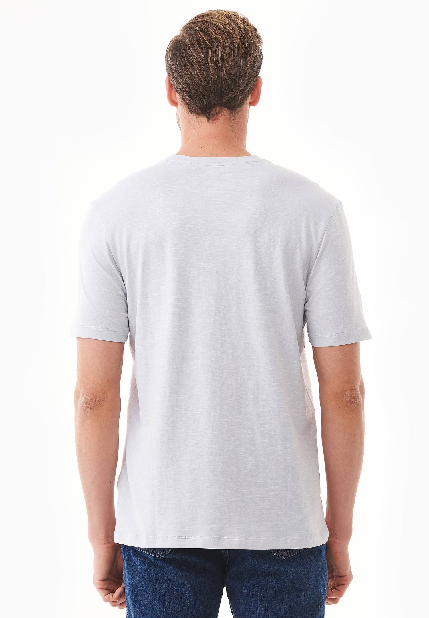 Heren Ronde hals T-shirt Lichtgrijs