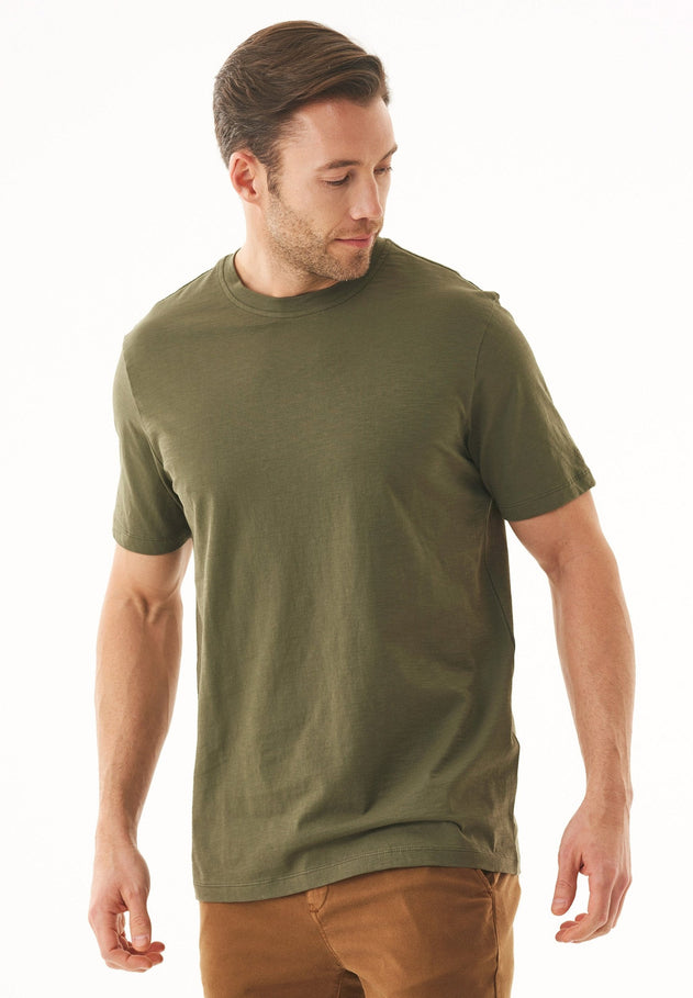 Heren Ronde hals T-shirt Military Olive