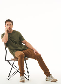 Heren Ronde hals T-shirt Military Olive