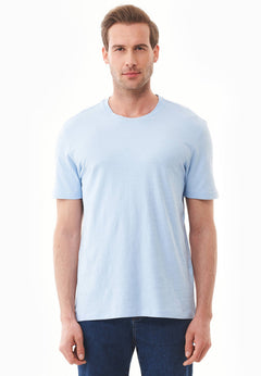 Heren Ronde hals T-shirt Powder Blue