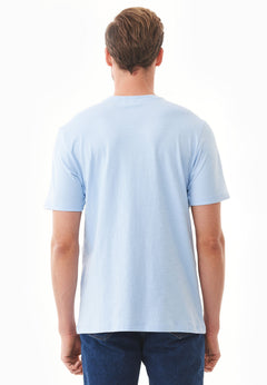 Heren Ronde hals T-shirt Powder Blue
