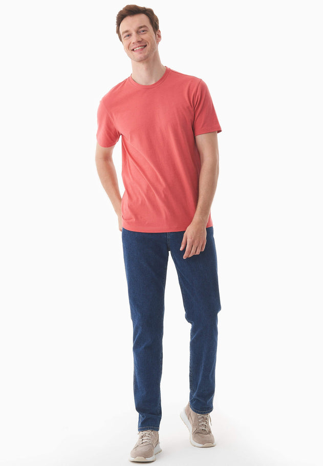 Heren Basic Ronde hals T-shirt Radiant Red