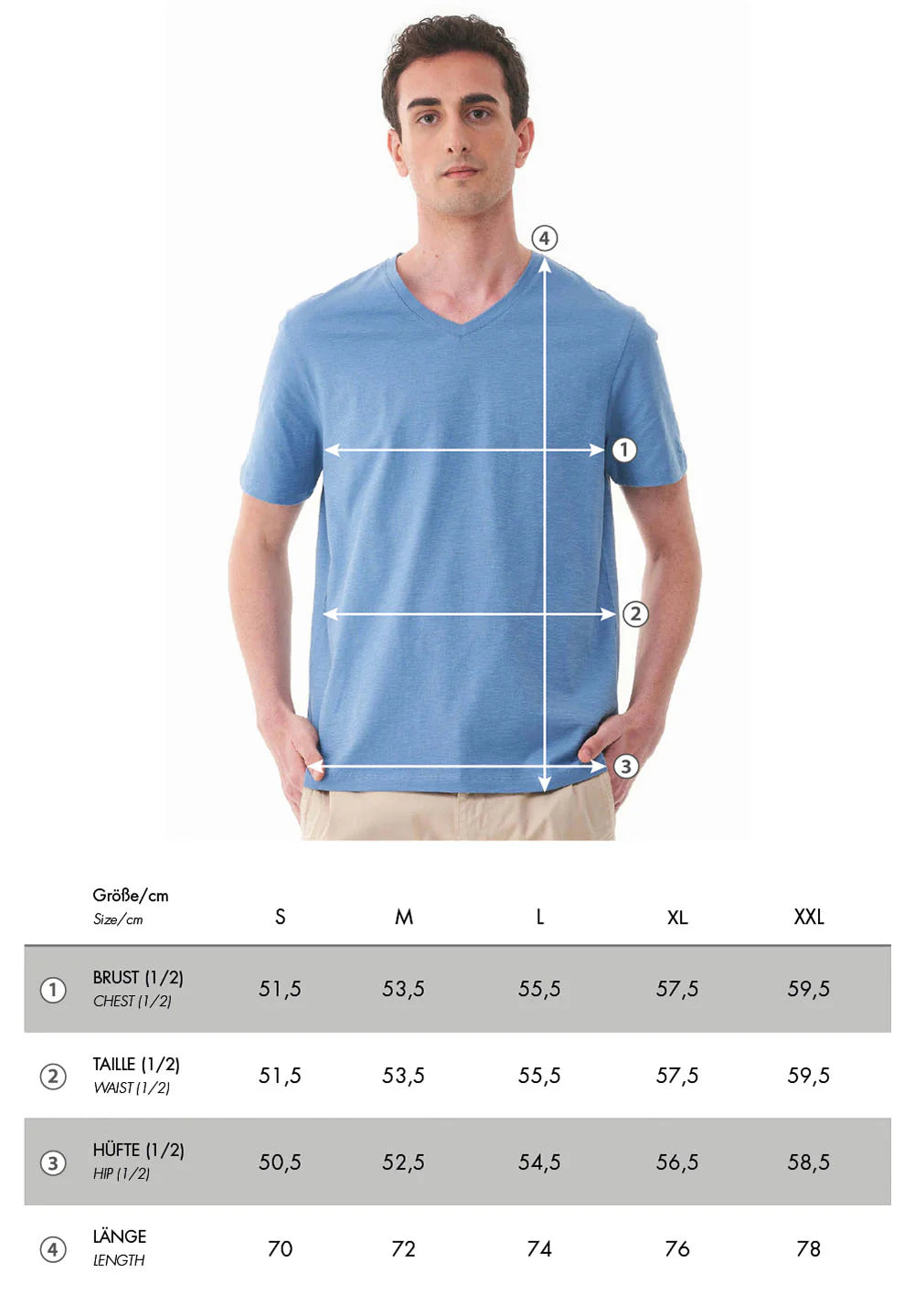 organication--heren-v-hals-t-shirt-marineblauw