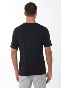 Heren V-hals T-shirt Zwart