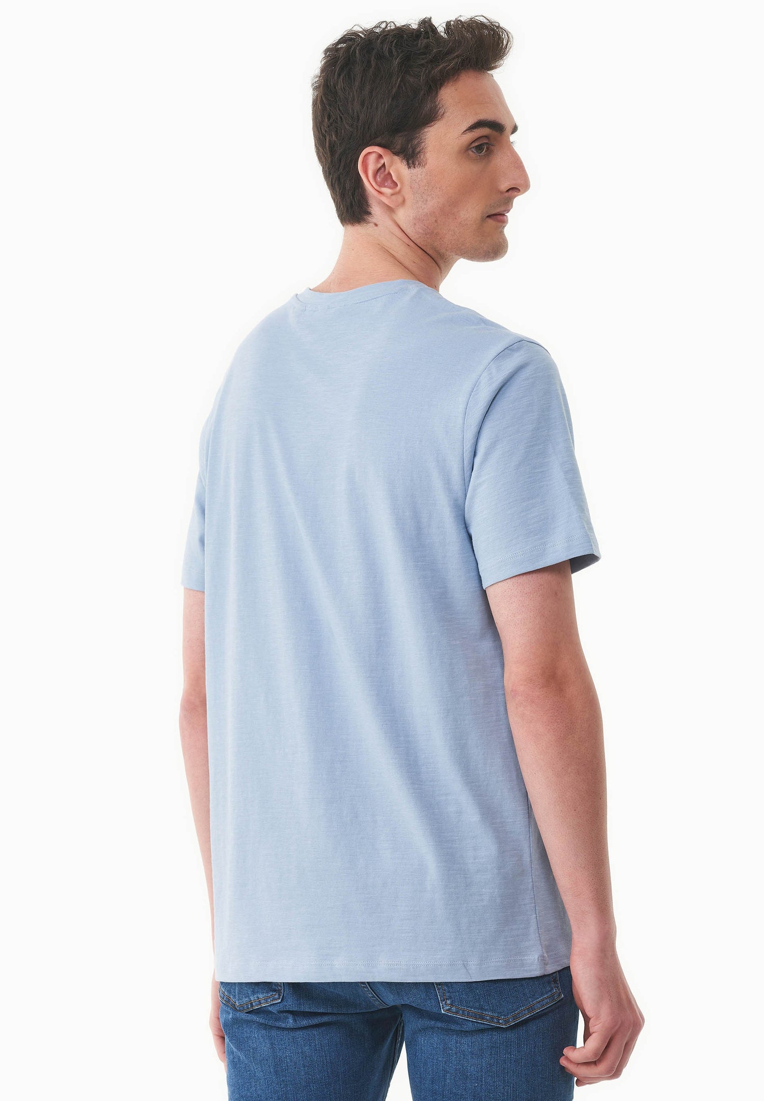 Heren V-hals T-shirt Ice Blue