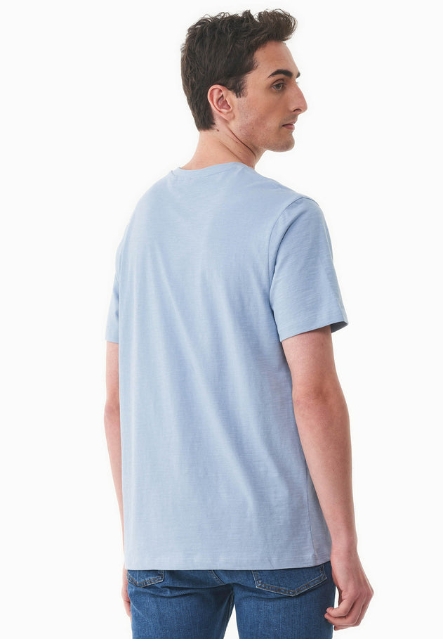 Heren V-hals T-shirt Ice Blue