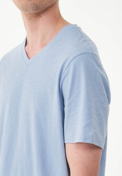 Heren V-hals T-shirt Ice Blue