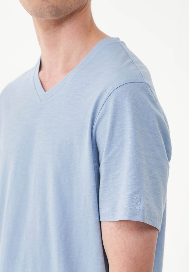 Heren V-hals T-shirt Ice Blue