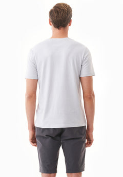 Heren V-hals T-shirt Lichtgrijs