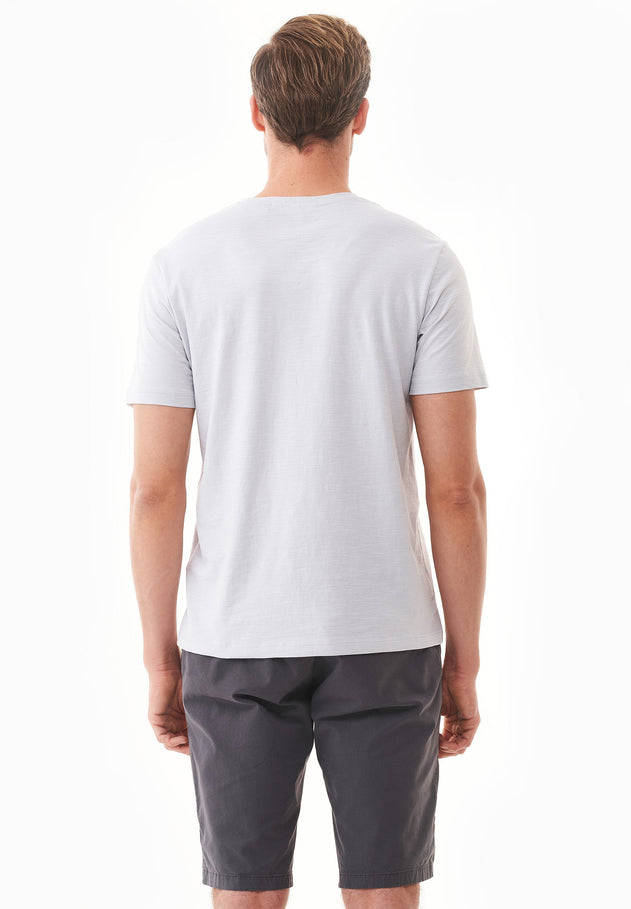 Heren V-hals T-shirt Lichtgrijs