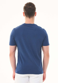 Heren V-hals T-shirt Marineblauw