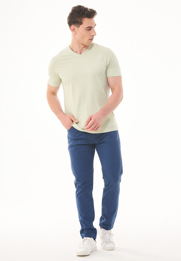 V-hals T-shirt Soft Green