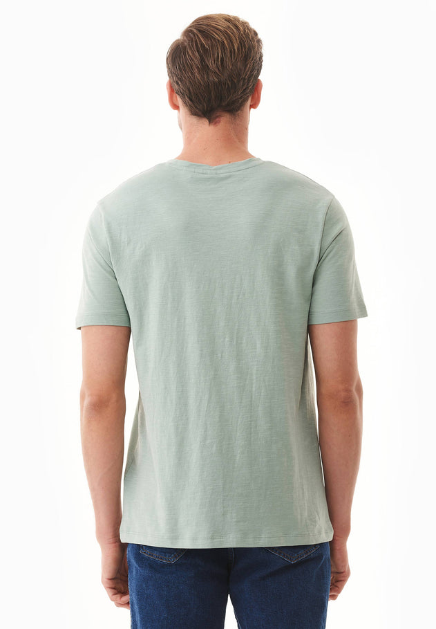 Heren V-hals T-shirt Water Green