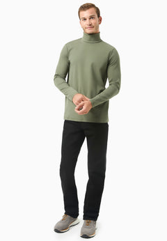 Men's Organic Cotton Turtleneck Shirt Khaki