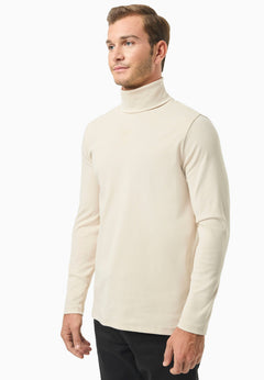 Men's Organic Cotton Turtleneck Shirt Stone
