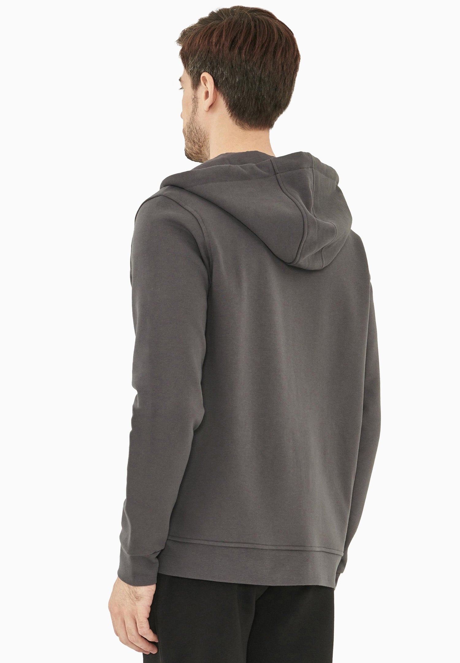 Heren Fleece Ritshoodie Asfalt
