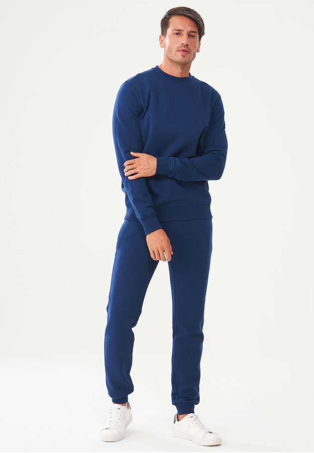 Heren Fleece Joggingbroek Marineblauw