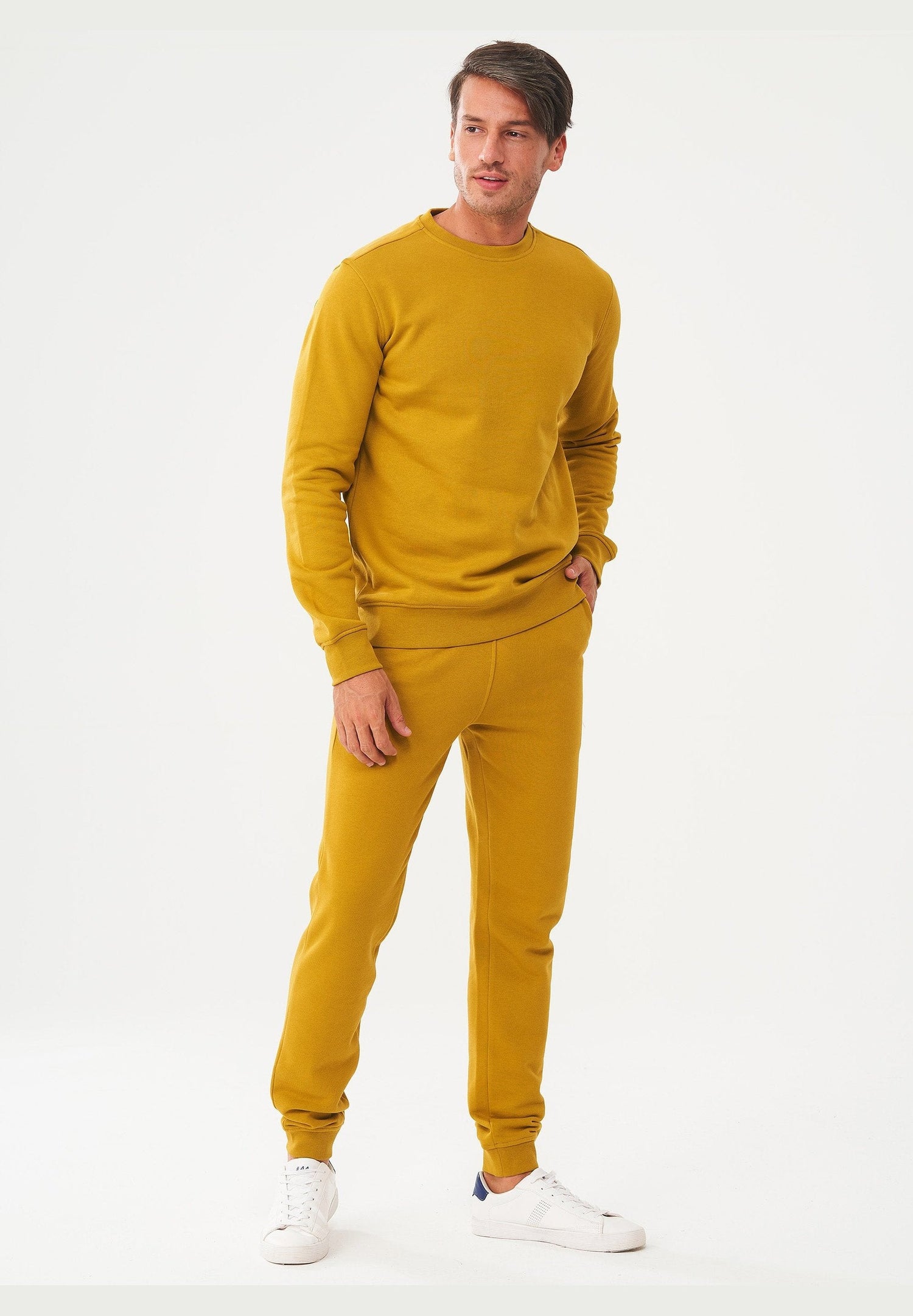 Heren Fleece Joggingbroek Tobacco