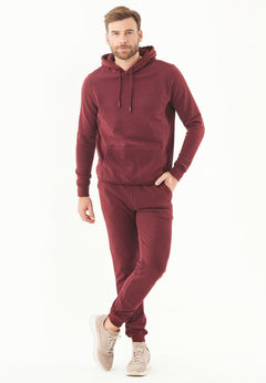 Heren Basic Soft Touch Hoodie Bordeaux