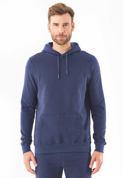 Heren Basic Soft Touch Hoodie Marineblauw