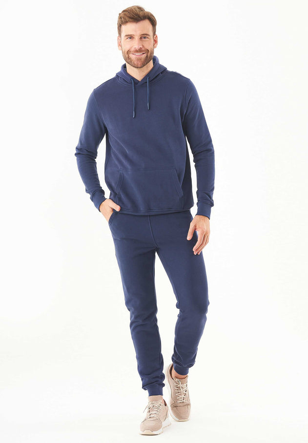 Heren Basic Soft Touch Hoodie Marineblauw