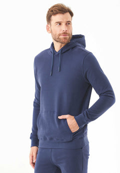Heren Basic Soft Touch Hoodie Marineblauw