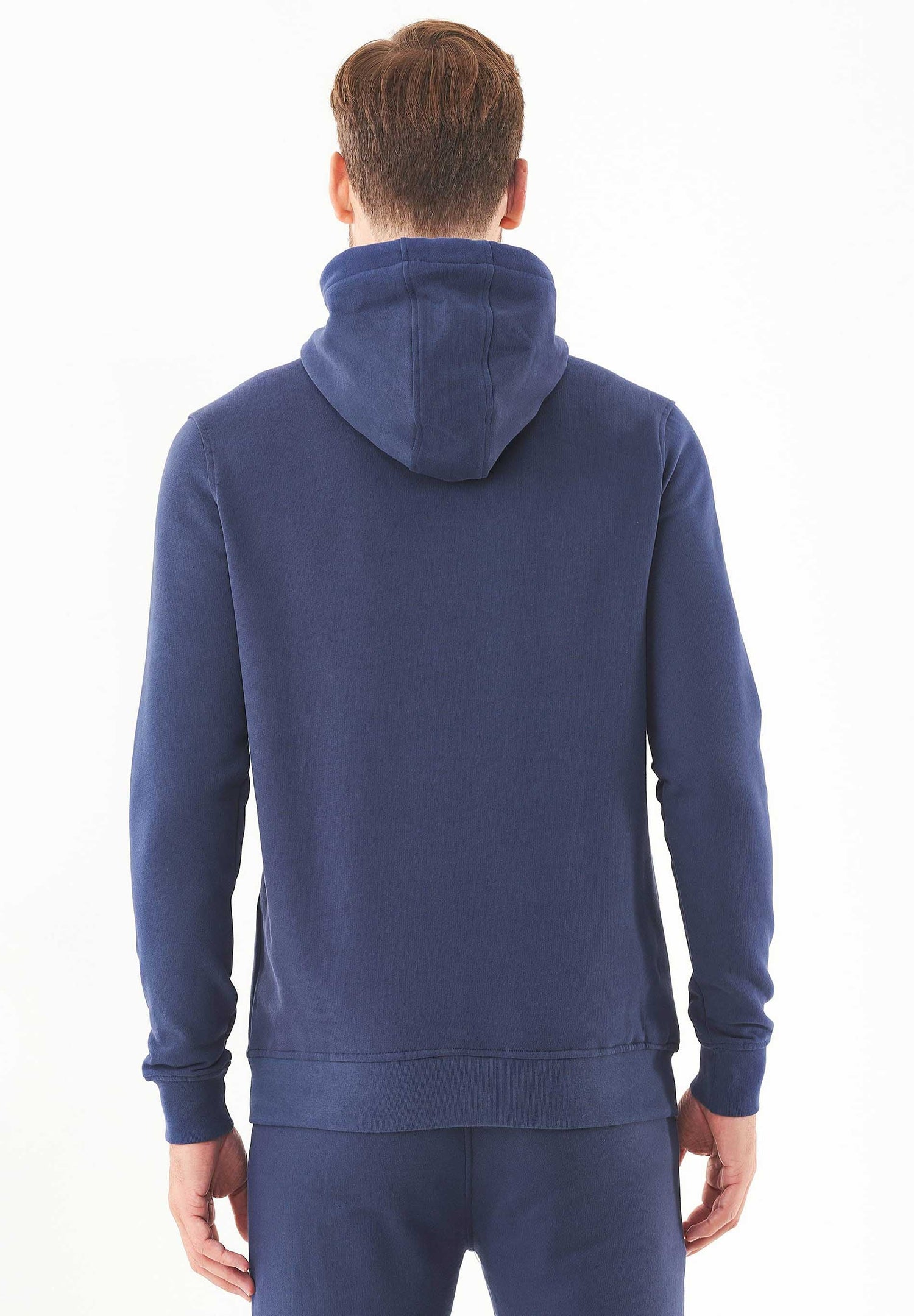 Heren Basic Soft Touch Hoodie Marineblauw