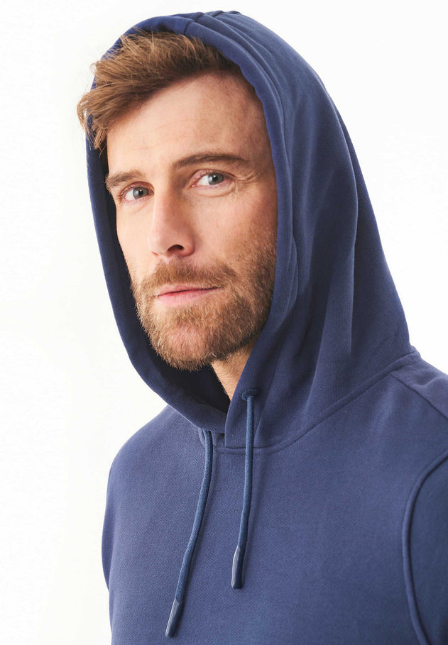 Heren Basic Soft Touch Hoodie Marineblauw
